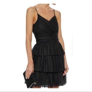 Maje Pleated Black Mini Dress